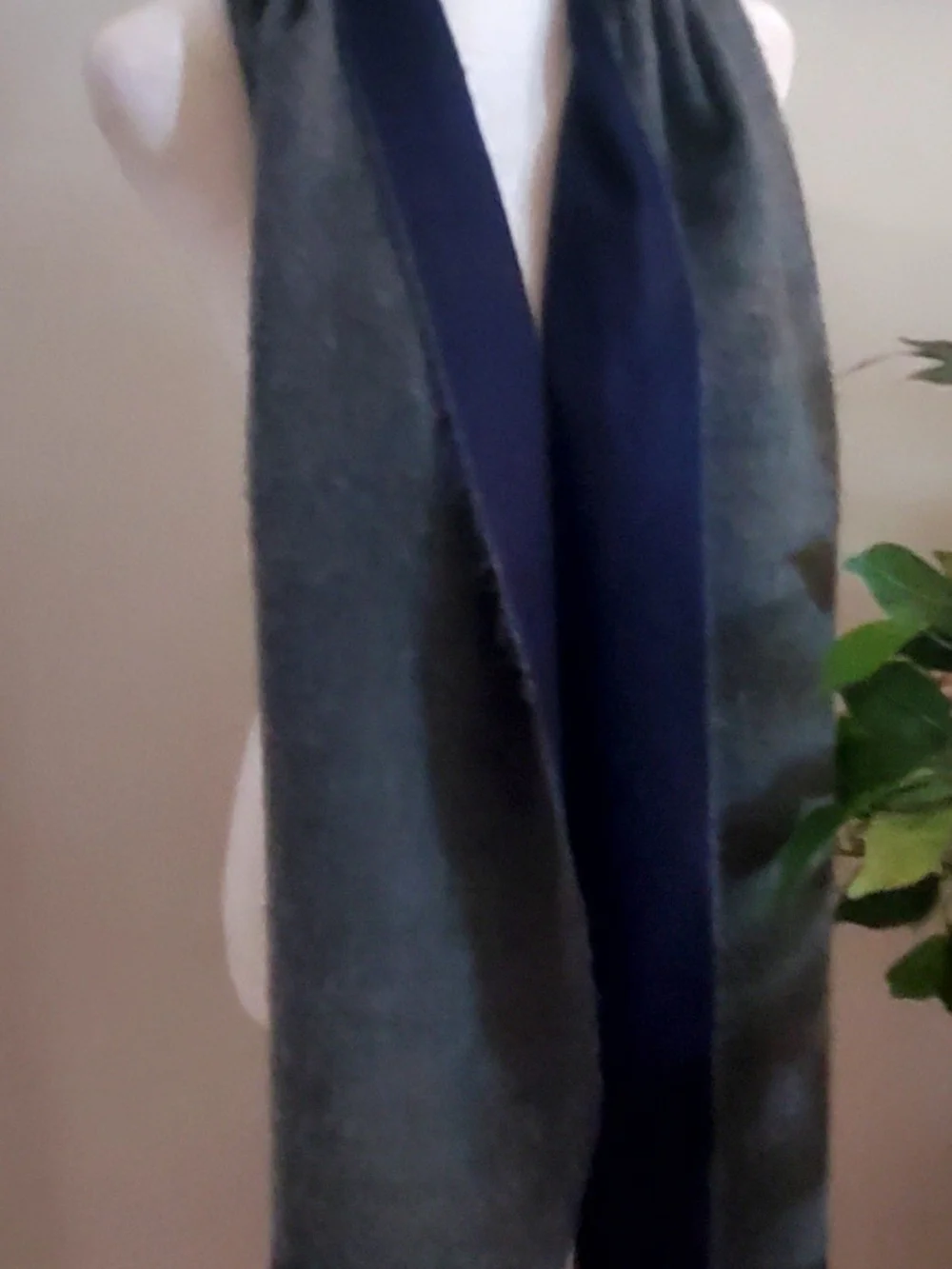 Men's Navy Fringe Scarf